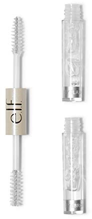 e.l.f. Clear Brow & Lash Mascara, Glossy, Shiny, Lightweight, Easy To Use, Conditions Hairs, Gives Brows Soft Flexible Hold, Compact, All-Day Wear 2.5ml, crystal (clear)
