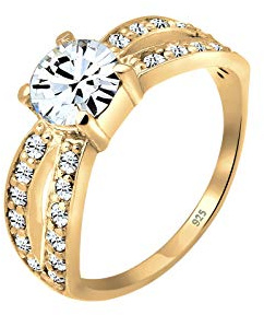 Elli Damen Ring mit Kristall Glamour