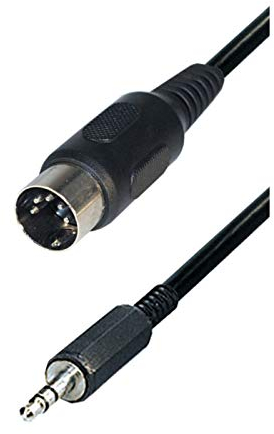 Transmedia Cavo di collegamento DIN a 5 poli, connettore jack stereo 3,5 mm, 1,5 m