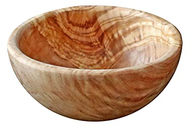 NATUREHOME Bol en bois d'olivier, env. 16 cm, pour noix, chips, biscuits, coupe à fruits, saladier, bol décoratif, bol en bois naturel