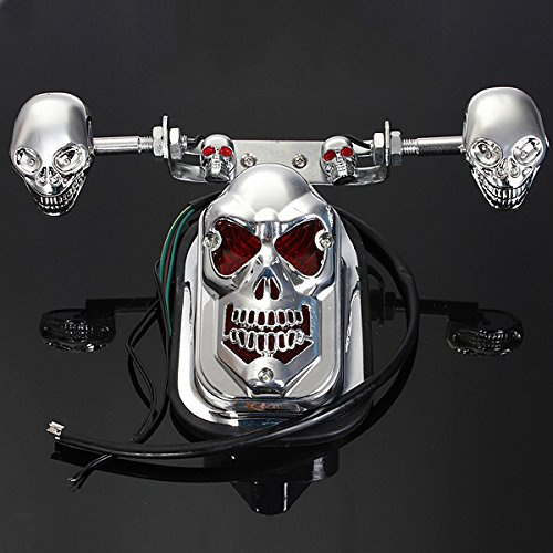 Alamor Schädel Motorrad ATV Hinten Rücklicht Blinker Bremsplatte