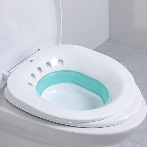 GHzzY Sitzbadewanne - Faltbare Bidet waschschale für die Behandlung von Hämorrhoiden und Perinealen - Intimhygienelösung für eingeschränkte Mobilität,Green