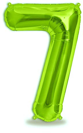 FUNXGO® folienballon zahl 7 Grün - Riesenzahl Ballon ca.100 cm - Luftballon Zahl 7 - fliegt mit Helium - zum 7. Geburtstag, Hochzeit, Jubiläum, Fest, Party Dekoration - Ballon 7 Grün