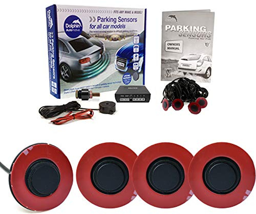 Dolphin Automotive DFM400 Reverse Parking Sensors Flush Mount OEM Style 4 Ultrasonic Radar Sensor Kit Audio Alert System - Matt Black