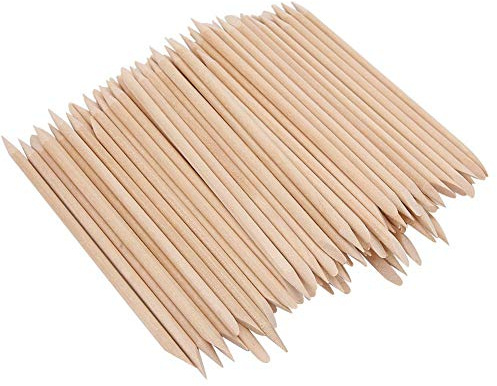 Empujador de cutículas, Empujador de uñas de madera, Herramienta de eliminación de empujador de cutículas de madera Palillos de madera para manicura pedicura Nail Art(200 piezas)