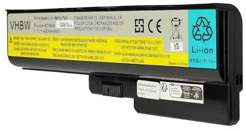 vhbw Akku kompatibel mit Lenovo 3000 N500 | G555, G550-2958LFU, G550-2958LEU, N500 4233 Notebook (4400 mAh, 11,1 V, Li-Ion)