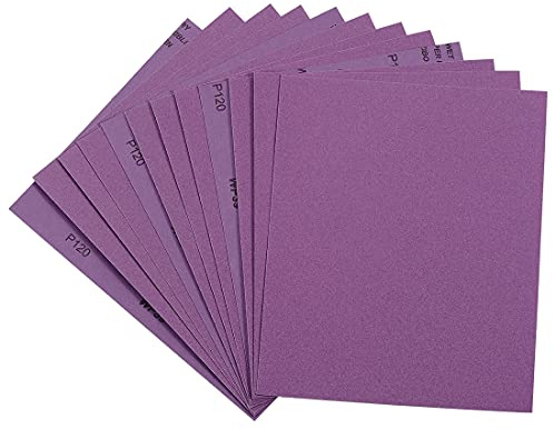 Sandpaper 120 Grit, Wet Dry Sanding Sheets 9 x 11 Inch, Advanced White Fused Alumina Abrasive Sander Paper for Wood Furniture Finishing, Metal Sanding, Automotive Polishing,12-Sheets