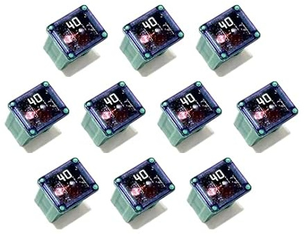 EDS - Automotive Low Profile Mini J Case Fuses Compatible for Ford, Chevy/GM Nissan Toyota Hyundai Kia Honda - Pickup Trucks, Cars & SUVs (Green - 40 Amp)