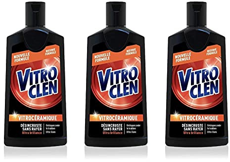 Vitroclen Flacon Nettoyant Crème 3 en 1 Vitrocéramique 200ml - Lot de 3