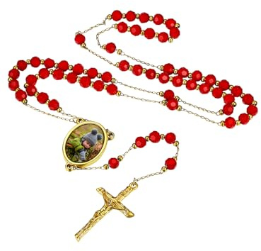 FaithHeart goldene Rosenkranz Kette für Damen Herren Personalisierte Rosenkranz Halskette Christliche Gebetskette für Geburtstag Muttertag