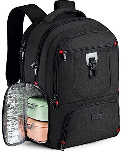 Rucksack Herren, Lunch-Schulrucksack Jungen , 17.3 Zoll Laptoptasche Teenager mit USB Ladeanschluss, Großer Wasserdichtem Daypack für Arbeit Reisen mit Anti Diebstahl Tasche