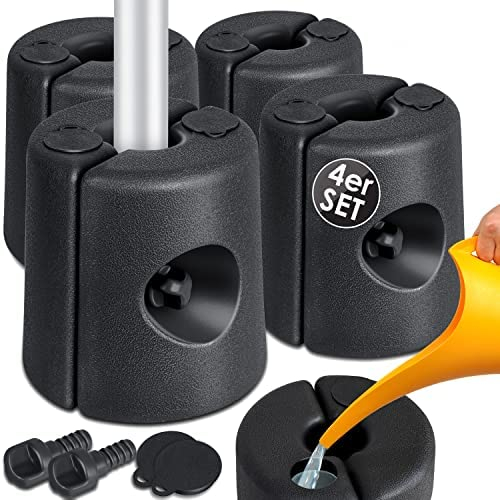 KESSER® Piedini per padiglioni Set di 4 piedini per padiglioni riempibili con acqua/sabbia 22 x 22 x 25 cm Pesi HDPE per la stabilizzazione per padiglioni, tende da giardino, tendoni per feste