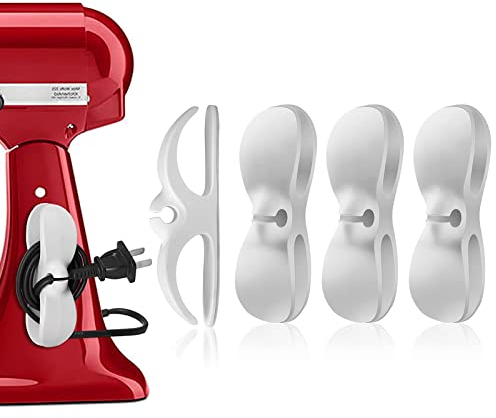 4 Pack Cord Organizer for Appliances, Cord Holder Cord Wrap Cable Organizer Stick On Flat or Round Surface for Small Kitchen Appliances, Blenders, Coffee Maker, Pressure Cookers and Air Fryer
