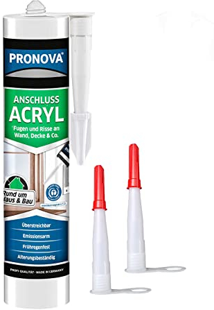 Maler Acryl transparent innen & aussen | Dichtstoff 300ml Kartusche | schnell überstreichbar und sehr alterungsbeständig für Anschluss- und Dichtfugen mit geringer Dehnungsbeanspruchung (Transparent)