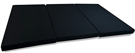 Dibapur® Klappmatratze mit schwarzen Bezug Kaltschaum Allergiker geeignet (120x195x8cm)