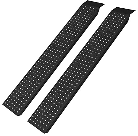 Aufun rutschfeste Auffahrrampe, 2 Stück Verladerampen 160 x 23 cm Schwarz | Antirutsch Laderampe bis zu 400 kg belastbar aus verzinktem Stahl für Anhänger, Motorrad, ATV & Quad