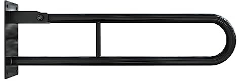 Aquabad® klappbarer Stahl Wandstützgriff Haltegriff in Schwarz, 70 cm