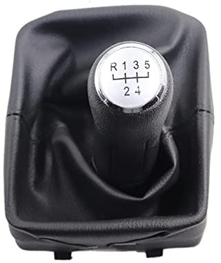 KAMNIK Auto Schaltknauf für VW Polo 9N 9N2 2002-2009 Getriebe Schaltknüppel Gang Schaltkopf Auto Styling Zubehör,A-Black Silver