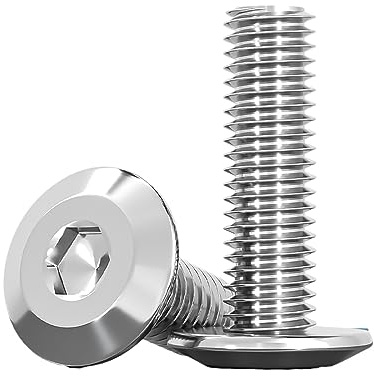 COYOUCO 100 Piezas M3 x 3/4/5/6/8Mm métrico Hexagonal zócalo avellanado Tornillos de Cabeza Plana Pernos - 304 Acero Inoxidable,M3*6 100