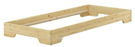 Erst-Holz Extra niedriges Bettrahmen in kompakter Form 90x190 Massivholz Kiefer 60.41-09-190oR