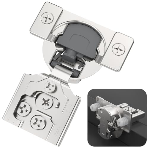 Chibery 30 Pack 3/4 Overlay 3D Soft Close Concealed Kitchen Cabinet Hinge for Face Frame Door, Pre-Assembled Easy-on Dowels, Self Closing Hidden Satin Nickel, 105° Open Concealed Stainless Steel