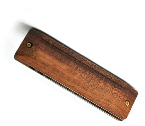 Diatonische Mundharmonika aus reinem Palisander mit 10 Löchern C-Taste, Blues-Harfe, professionelles Musikinstrument aus Holz Mundharmonika-Set