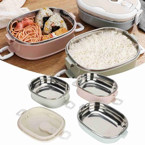 EIMSOAH Boîte à Déjeuner, Boîte à Compacte en Acier Inoxydable Résistante à la Chaleur, Récipient Alimentaire Thermique isolé étanche avec Double Poignée Incurvée