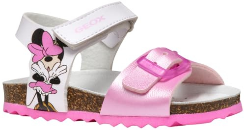 Geox B Sandal Chalki Girl, flickor, Vit rosa, 27 EU