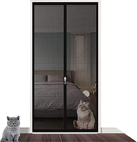 Fliegengitter Tür, Insektenschutz Balkontür Automatisch Schließen Mit Reißverschluss, Ohne Bohren, for Balkon Wohnzimmertüren, Katzengitter Tür(90x205cm)