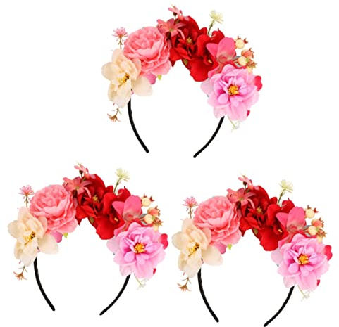 Toyvian 3stücke Künstlicher Blumenhaarreif Mit Zarten Blüten Für Hochzeiten Und Partys Realistischer Blumenschmuck Für Bräute Und Brautjungfern Accessoire Für Fotos Und Festliche