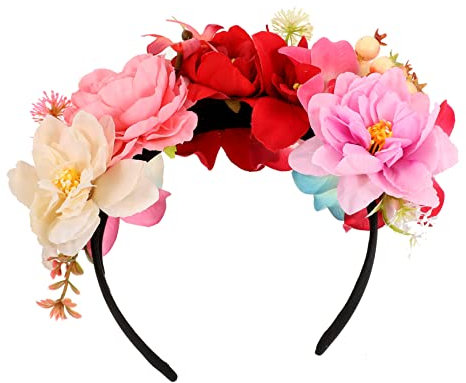 GARVALON Blumenkranz Haarreif Mit Künstlichen Blumen Für Hochzeiten Partys Und Fotoshootings Elegantes Haarschmuckstück Für Braut Und Brautjungfer Hautfreundlich Und Vielseitig