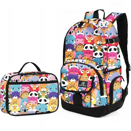 rickyh style Boys and Girls Kids Backpacks, Lightweight Backpack 18.5 x 13.75 x 8.75 Inches lunch bags 10 x 8 x 3.21 Inches Kids Backpacks for School and Travel, BPA Free