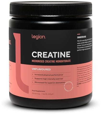LEGION MicronizedCreatine Monohydrate Supplement - Clean Creatine Powder for Muscle Gain & Post Workout Recovery - Micronized Creatine Supplement for Maximum Absorption (100 Servings, Unflavored)