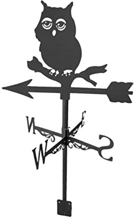 Dachwetterfahne mit Tier-Silhouette Figur Gartenstecker Wetterfahne Eule Chat 35x60cm