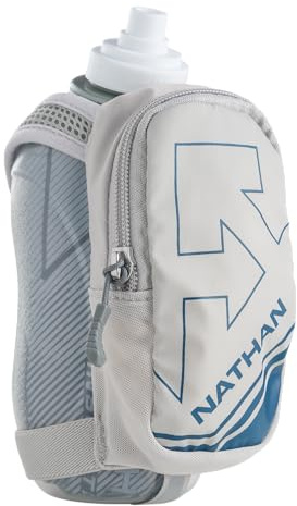 Nathan SpeedDraw Plus Isolierte Hand-Trinkflasche – grifffreie Laufflasche für Läufer, Wandern und Sport, Vapor, grau, 18 Ounces, SpeedDraw