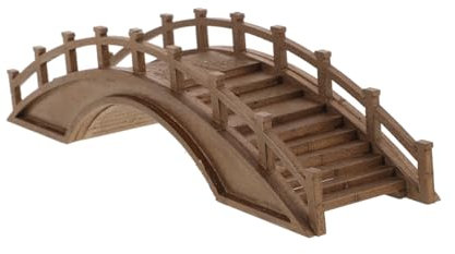 HAWILLOSCH Miniatur Holzbogenbrücke Holzmodell Für Gartendekoration Mikrolandschaft Echt Holz Robust Naturbelassen