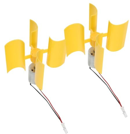 Toyvian Generador Eólico Miniatura Vertical 2 Piezas, Motor de Plástico y Cobre para Bricolaje, Uso en Exterior, Adecuado para Estudiantes y Jóvenes