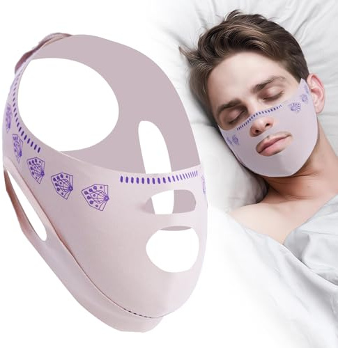 Anti Snoring Chin Strap, Anti Russare, Antirussamento Dispositivo, Aiuta a Ridurre il Russare, Cinturino per il Mento Anti Russamento per il Sonno per Uomini e Donne, Rosa