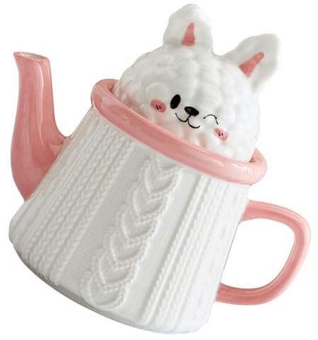 HOLIDYOYO Carafe Céramique Forme De Lapin Pichet à Eau Adorable Contenant Chaleur Pour Thé Capacité Pour