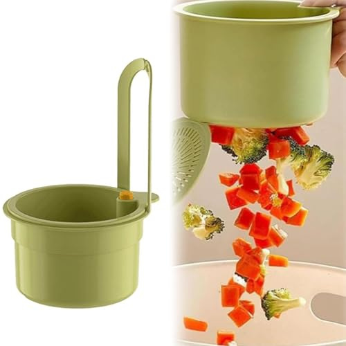 Sink Food Catcher, Kitchen Sink Strainer Basket for Efficient Draining, Food Waste Catcher Sink with Hanging Design, Durable PET+ABS Material, Compact Size 14.2 * 8.3 * 20.2 Cm (Green)