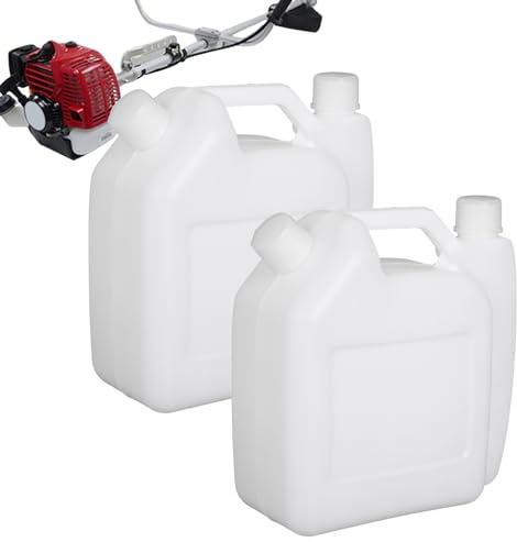 2PC Fuels Mixing Container, 1.5L Double Mouth Mixing Bottle Petrol Oil Mixing Bottle, Portable Fuels Petrol Oil Mix Pot, 2 Strokes MixingBottles For Fuels Mix For Chain Saw Brush Cutter Trimmer