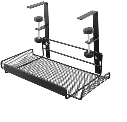 Plateau de gestion des câbles réglable pour une utilisation sous le bureau avec étagère de 4, 5 à 8 et 5 cm pour réduire l'encombrement du bureau (noir S)