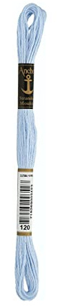 Anchor Sticktwist 4635000-00120 pastellblau Stickgarn, 100 % Baumwolle