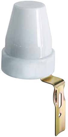 Electraline 58060 Interruttore Crepuscolare per Uso Esterno IP44, Confezione da 1,Bianco