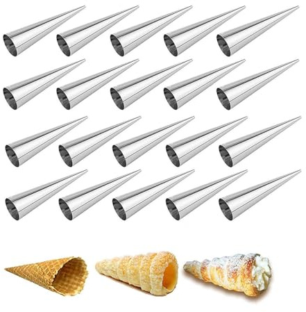 GMMH skimrande lockform, rostfritt stål, bakform för krämrullade croissanter, Trubotchki, Cornet