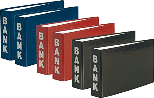 Luxtor 6 Bankordner 140x250mm Ordner für Kontoauszüge | je 2x blau, rot und schwarz