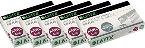 Leitz Heftzange Juwel Metall, 12 Blatt, matt, Nickel (Verzinkt, 5X Heftklammern)
