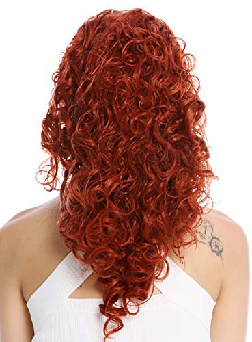 WIG ME UP - NC002-135 Haarteil Pferdeschwanz Zopf 2 Klammern & Gummizug super Volumen Locken Rot Kupferrot ca. 45 cm