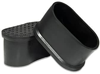 Flyshop Stuhlbeinkappen, PVC Schutzkappen, geruchlos, kratzfrei, oval 30 x 60 mm (3,0 x 6,0 cm), 8 Stück, Schwarz | Weich-PVC, Bodenschoner des Stuhlbeins, Möbeltischbezüge