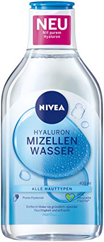 NIVEA Hydra Skin Effect Micellar Water (400 ml), Nourishing Hyaluronic Micellar Water for Thorough Facial Cleansing, Makeup Remover with Pure Hyaluronic [HA]
